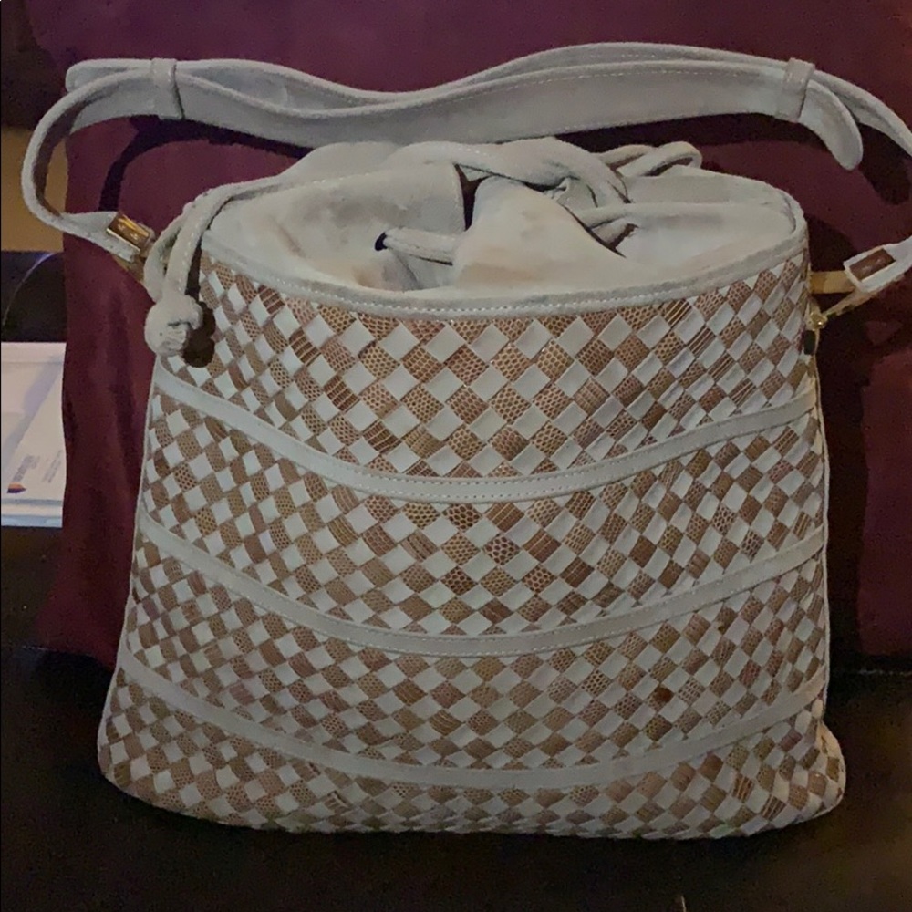 NWOT Italian Suede Leather and Snake skin braiding